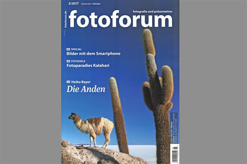 Titelstory Anden im Fotoforum-Magazin